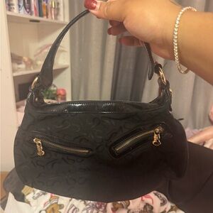 Simply Vera Vera Wang Black Shoulder Bag with Gold Accents